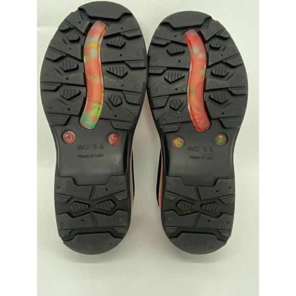 Sloggers Slip On Rain Garden Shoes Women's 6 Floral Butterfly Red Green Rubber F - Picture 7 of 9